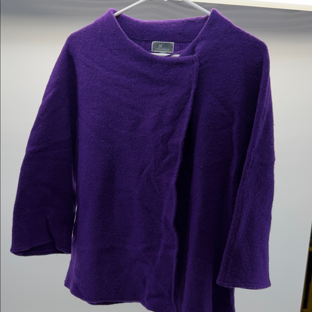 Jm Collection Rich Purple Cardigan